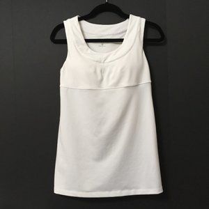 ATHLETA WHITE BUILT IN BRA WORKOUT TANK 36B